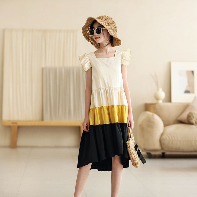 2024 Summer Girls Dress Patchwork Children and Teens Casual Clothing Kids Sleeveless Dresses