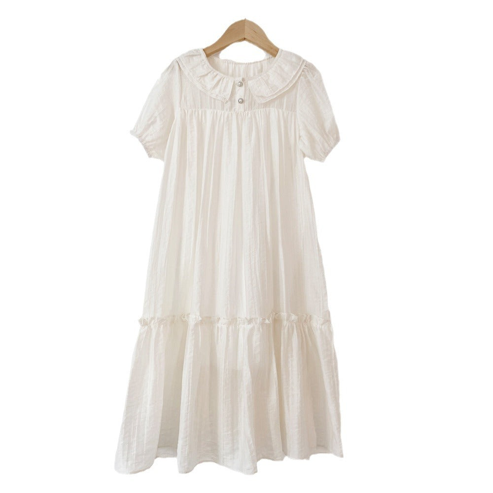 New Girls Dress Summer Western Style Puff Sleeve Girls Clothing Wholesale